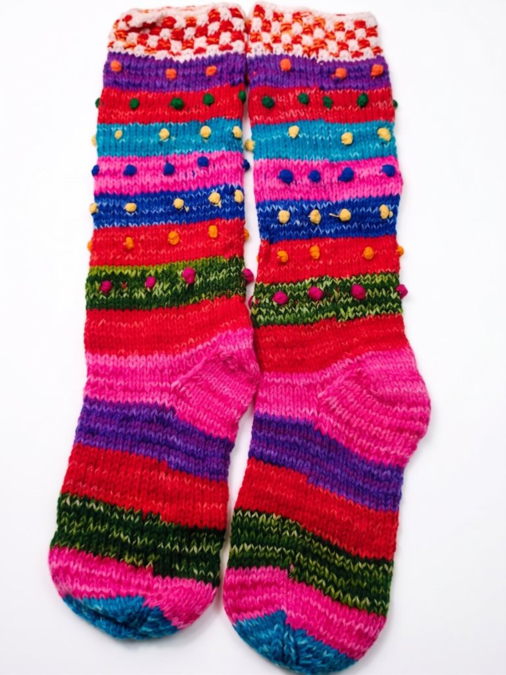 Hand-knitted Multicolor Winter Warm Socks Cusco